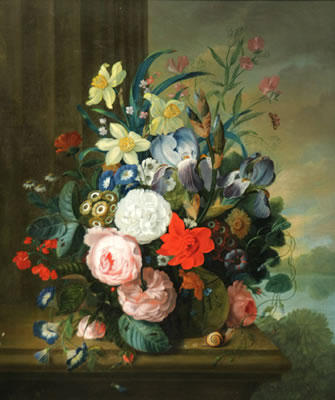 Still Life of Flowers on a Marble Ledge by James Sillett - Auction record, sale price, and art valuation. Compare with similar artists and explore comparable artworks.