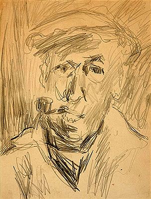 Portrait of Henryk Gotlib: Self Portrait with Pipe