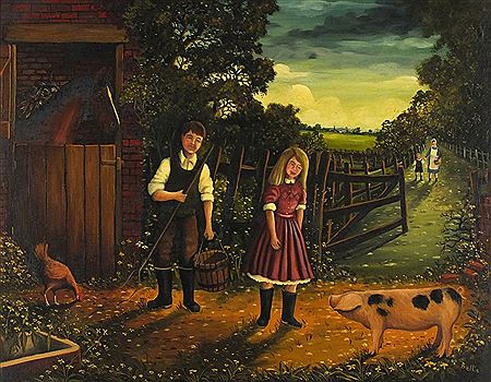 'The Piglet'-children in a farmyard by Eric (Rico Bell) Bellis - Auction record, sale price, and art valuation. Compare with similar artists and explore comparable artworks.