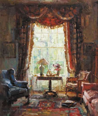 INTERIOR WITH BLUE ARMCHAIR