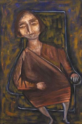 WOMAN DREAMING IN A CHAIR