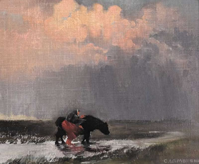 OLD WOMAN DRIVING COW