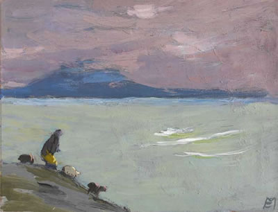 SHEPHERDESS IN A WEST OF IRELAND SETTING