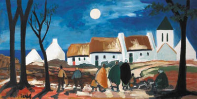 MOON OVER THE VILLAGE NEAR GALWAY