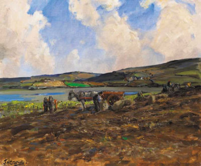 THE POTATO HARVEST, GWEEBARRA, COUNTY DONEGAL