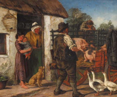 Sample artwork by Gregor Grey (Born fl.1880), known for rural figure, genre, and animal painting - View similar artists and auction records