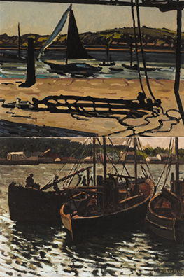 YACHTS AND FISHING TRAWLERS AT HOWTH, COUNTY DUBLIN (A PAIR)