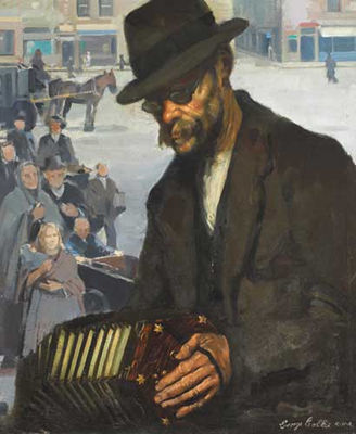 STREET ACCORDION PLAYER by George Collie - Auction record, sale price, and art valuation. Compare with similar artists and explore comparable artworks.