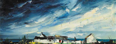 BLUE LANDSCAPE AND WHITE GABLE