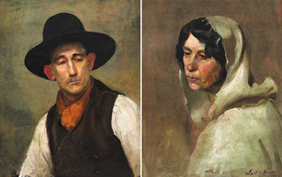 MAN AND WOMAN OF THE WEST, 1929 (A PAIR)