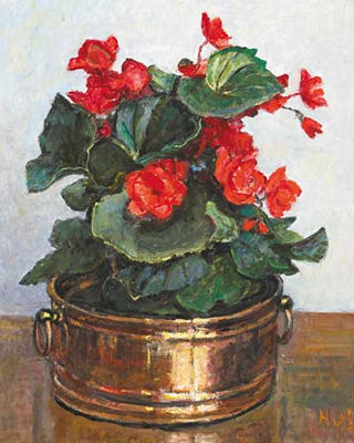 BEGONIA IN A COPPER JARDINIERE