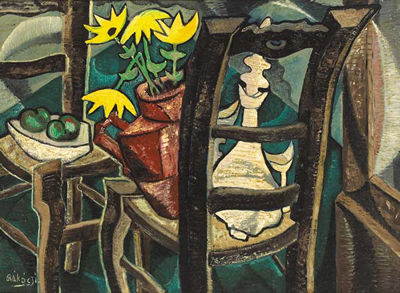Sample artwork by Basil Ivan Rakoczi (1908 - 1979), known for still life, figure, and genre painting - View similar artists and auction records