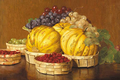 STILL LIFE WITH MELONS, RASPBERRIES AND GOOSEBERRIES by St George Hare - Auction record, sale price, and art valuation. Compare with similar artists and explore comparable artworks.