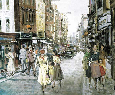 GRAFTON STREET, DUBLIN by James Le Jeune - Auction record, sale price, and art valuation. Compare with similar artists and explore comparable artworks.