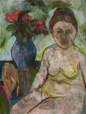 Portrait of Basil Ivan Rakoczi: SELF PORTRAIT WITH PLANT, c.1940s