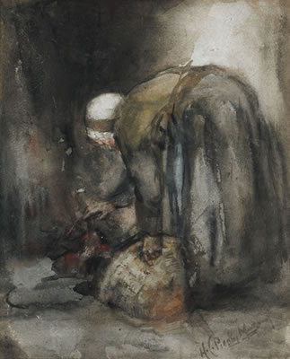 GRANNY REPLENISHING PEAT FIRE by Hannah C Preston Macgoun - Auction record, sale price, and art valuation. Compare with similar artists and explore comparable artworks.