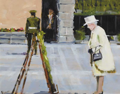 THE QUEEN AT THE GARDEN OF REMEMBRANCE, DUBLIN