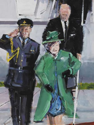THE QUEEN AND THE DUKE OF EDINBURGH ARRIVING ON IRISH SOIL