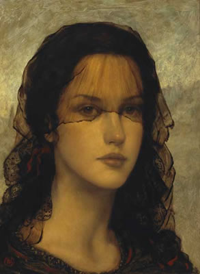 THE VEIL or SPANISH GIRL. by Ken Hamilton - Auction record, sale price, and art valuation. Compare with similar artists and explore comparable artworks.
