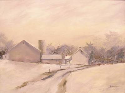 Indiana Snowy Farm Morning