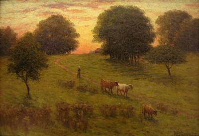 Moving the Cattle at Sunset