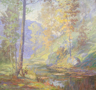 Fall Landscape With Creek by Jesse Hobby - Auction record, sale price, and art valuation. Compare with similar artists and explore comparable artworks.