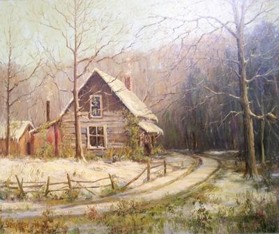 Winter Brown County Cabin With Split Rail Fence
