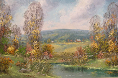 Peaceful Autumn Valley by Joseph Trover - Auction record, sale price, and art valuation. Compare with similar artists and explore comparable artworks.