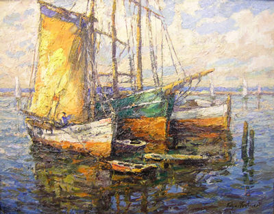 Yellow Sails by Edgar Forkner - Auction record, sale price, and art valuation. Compare with similar artists and explore comparable artworks.