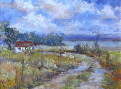 Sample artwork by Mary Ann Davis (Born 1954), known for plein air landscape painting - View similar artists and auction records