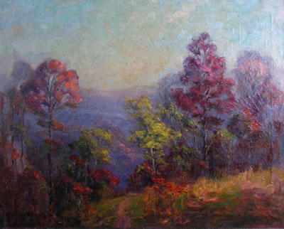Depicting a panoramic Brown County autumn landscape
