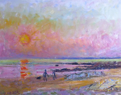 Figures on Beach at Sunset by Georges Rocher - Auction record, sale price, and art valuation. Compare with similar artists and explore comparable artworks.