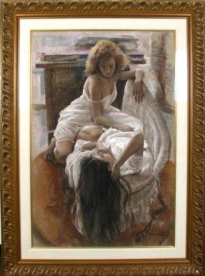 Sample artwork by Joan Marti Aragones (1936 - 2009), known for interior, figure, still life painting - View similar artists and auction records