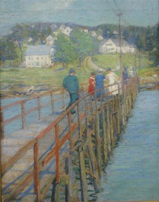 Sample artwork by Anna Hasselman (1871 - 1966), known for streetscene and landscape painting, etching - View similar artists and auction records