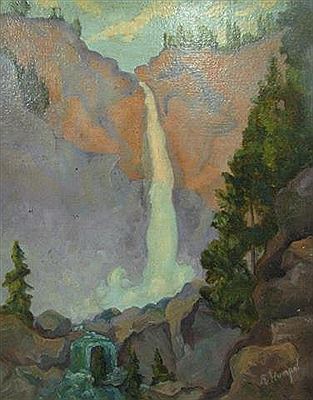 Waterfall Landscape by Arthur Humpal - Auction record, sale price, and art valuation. Compare with similar artists and explore comparable artworks.