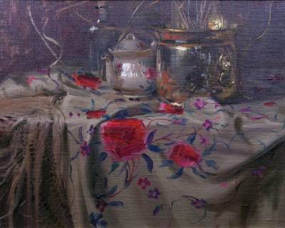 The Red Flowered Scarf