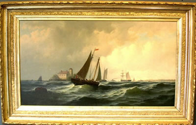 New Jersey harbor view with sailboats and steamers by George Essig - Auction record, sale price, and art valuation. Compare with similar artists and explore comparable artworks.