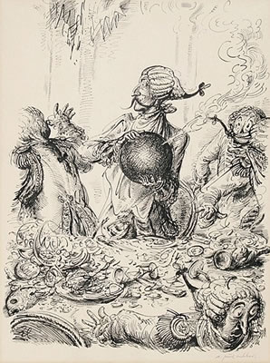 Baron von Münchhausen: Die gesprengte Tafel by Andreas Paul Weber - Auction record, sale price, and art valuation. Compare with similar artists and explore comparable artworks.