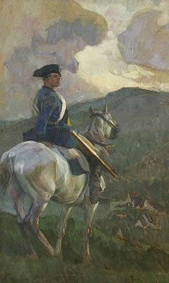 Der Kurierreiter. Soldat mit Gewehr und Kuriertasche blickt in ein Tal by Robert Haug - Auction record, sale price, and art valuation. Compare with similar artists and explore comparable artworks.