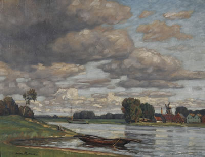 Fähre bei Culemborg, Holland by Anton Engelhard - Auction record, sale price, and art valuation. Compare with similar artists and explore comparable artworks.