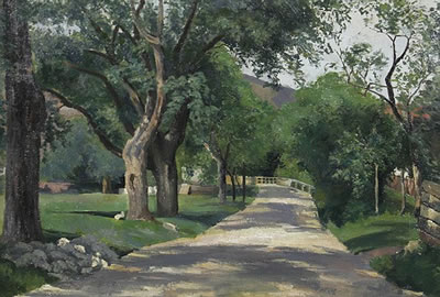 Geschwungener Weg in einem Park