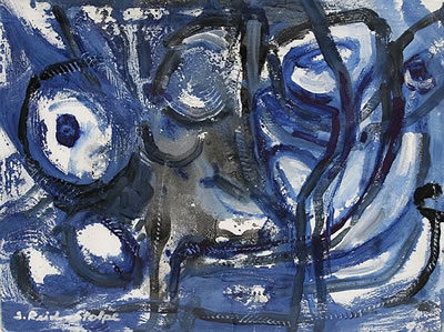Hommage an E. W. Nay (Blaue Kraft)