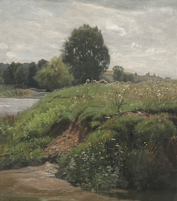 Am Bach, Vorfrühling. Dachauer Mooslandschaft bei Schließheim