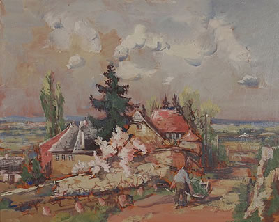 Blick auf Hildebrandseck in der Pfalz