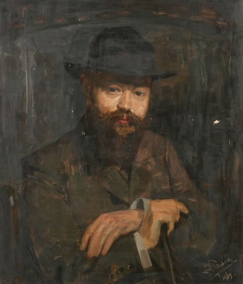Bildnis des in Karlsruhe tätigen Ingenieurs Karl Erles (Schwager des Künstlers) in Jagdkleidung by Emil Firnrohr - Auction record, sale price, and art valuation. Compare with similar artists and explore comparable artworks.