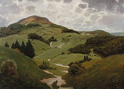 Bewaldete Landschaft im Hegau by Karl Wagner - Auction record, sale price, and art valuation. Compare with similar artists and explore comparable artworks.