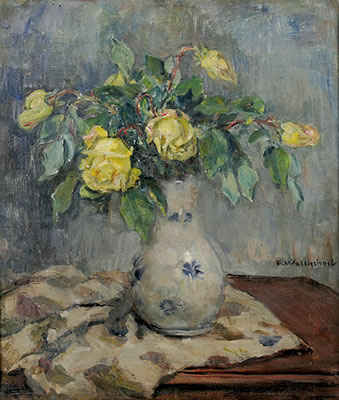Blumenstilleben mit gelben Rosen