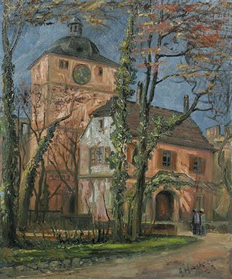 Torhaus vom Heidelberger Schloss mit dem Wartturm im Hintergrund by Adolf Hacker - Auction record, sale price, and art valuation. Compare with similar artists and explore comparable artworks.