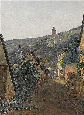 Dorfstraße in Zwingenberg am Neckar. by Ferdinand Dorr - Auction record, sale price, and art valuation. Compare with similar artists and explore comparable artworks.