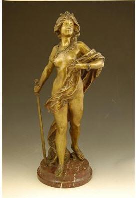 A naked female warrior
